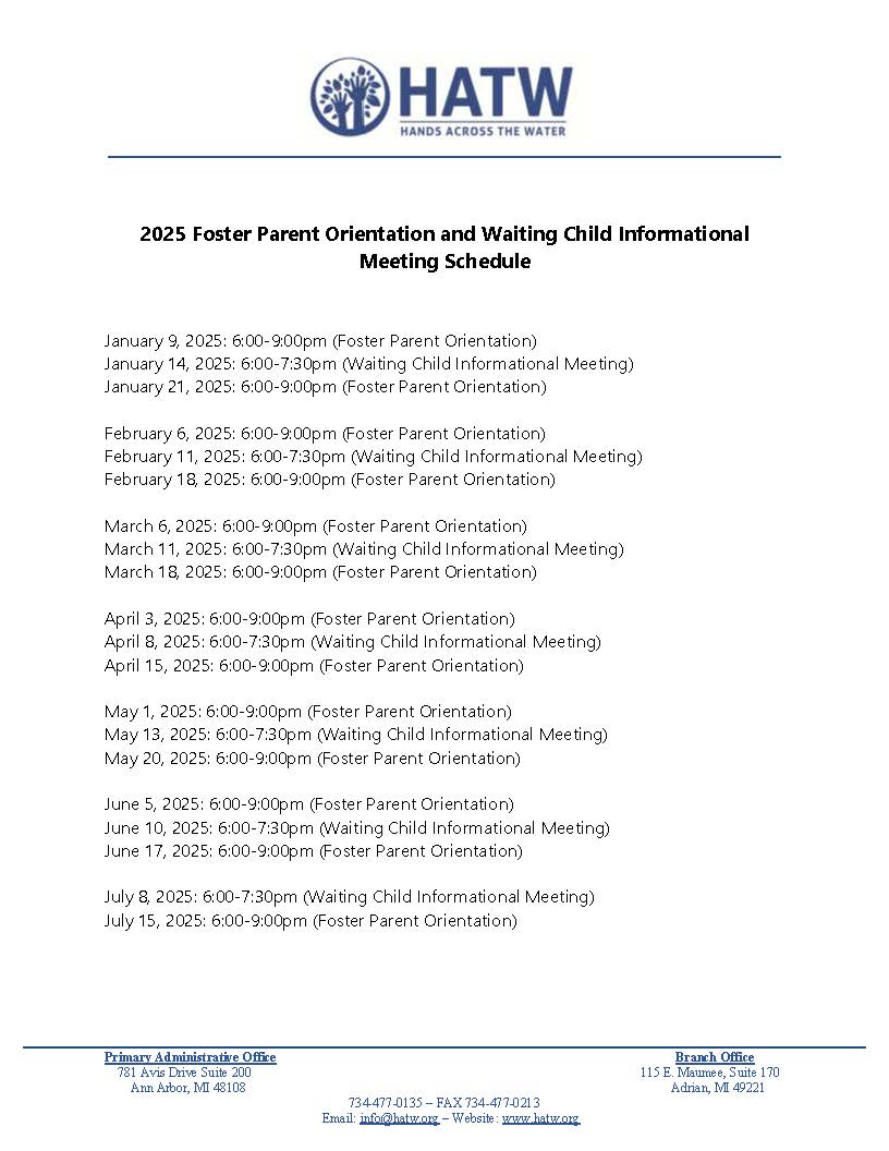 FC Orientation Schedule