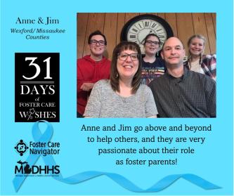 Family and children with DHHS Logo and FCN logo