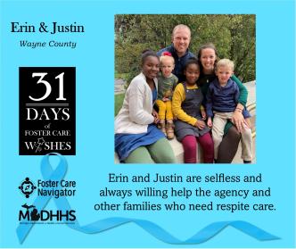 Family and children with DHHS Logo and FCN logo