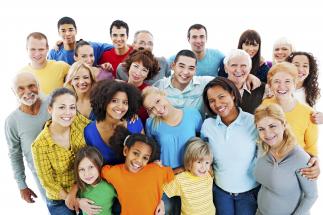 diverse group of 23 people standing together for a photo