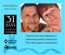 Two adults with DHHS and FCN logos for 31 Wishes
